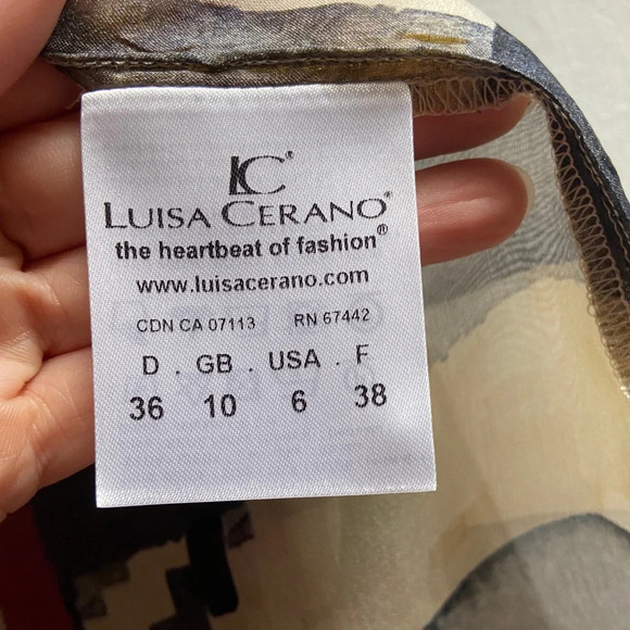 Luisa Cerano 100% Silk colour block checkered blouse Sz 6 - Picture 9 of 11